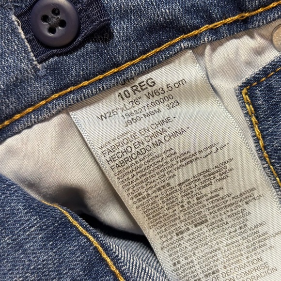 Levi's Performance 514 Straight Boys Size 10 Reg Medium Wash Denim Jeans 25x26 - Picture 8 of 8